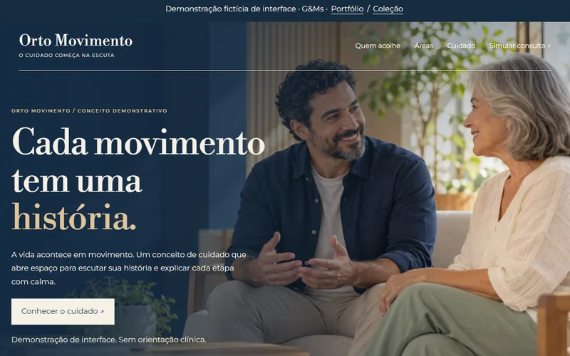 Captura da demonstração fictícia Orto Movimento